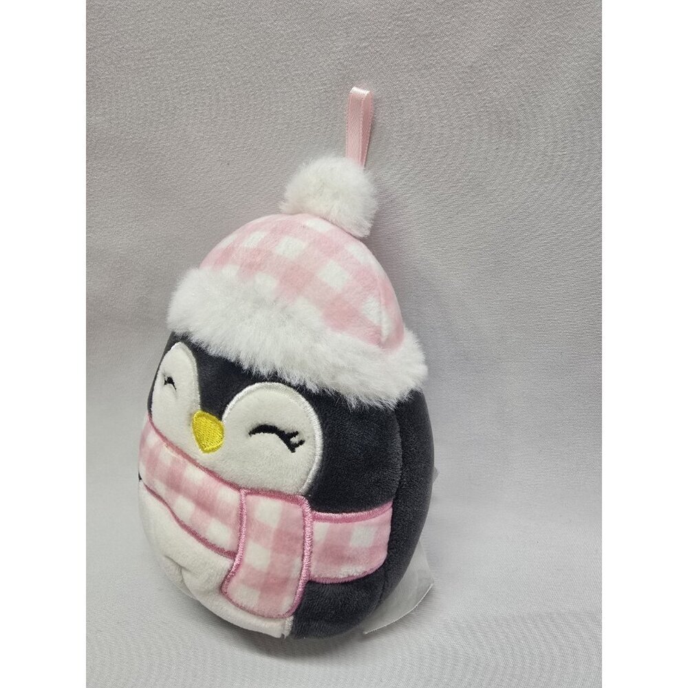 Squishmallow Luna the Penguin with Pink Hat and Scarf Plush Ornament 4 Inches - Picture 3 of 3